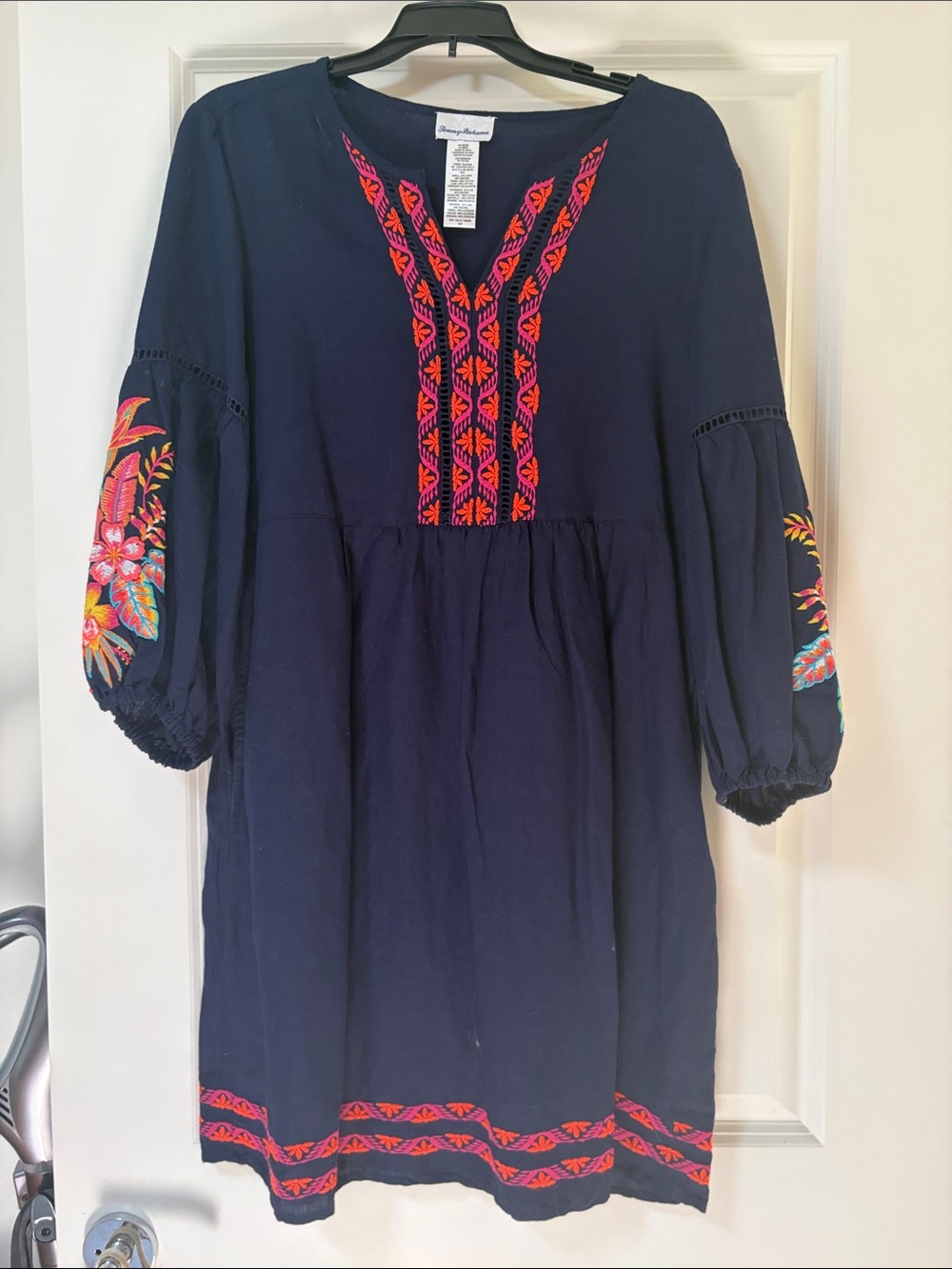 Tommy Bahama Linen Dress with Embroidered Accents